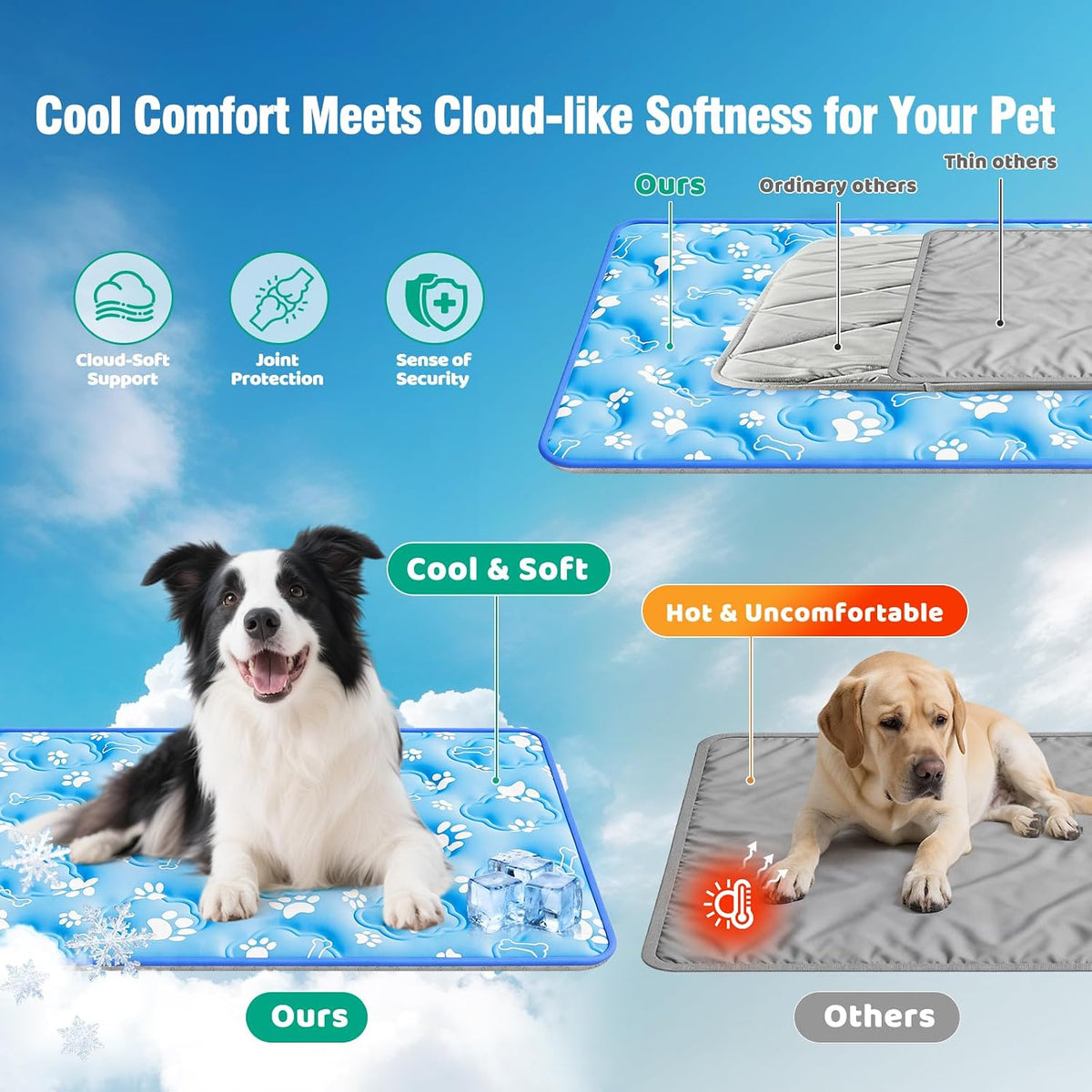Gel mat with Q-Max cooling fabric