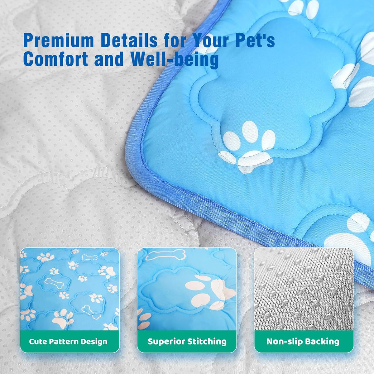 Gel mat with Q-Max cooling fabric